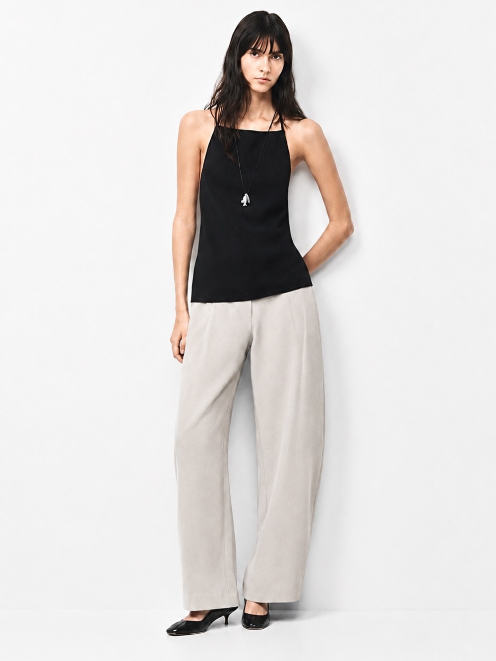 Aritzia Helix Barrel Pant Crepette Metropolis Beige Taupe NWT 00